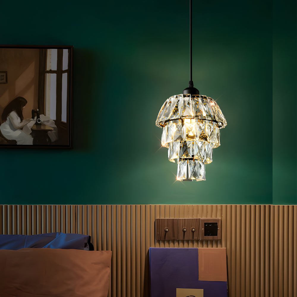 mini crystal pendant light 1 light small design