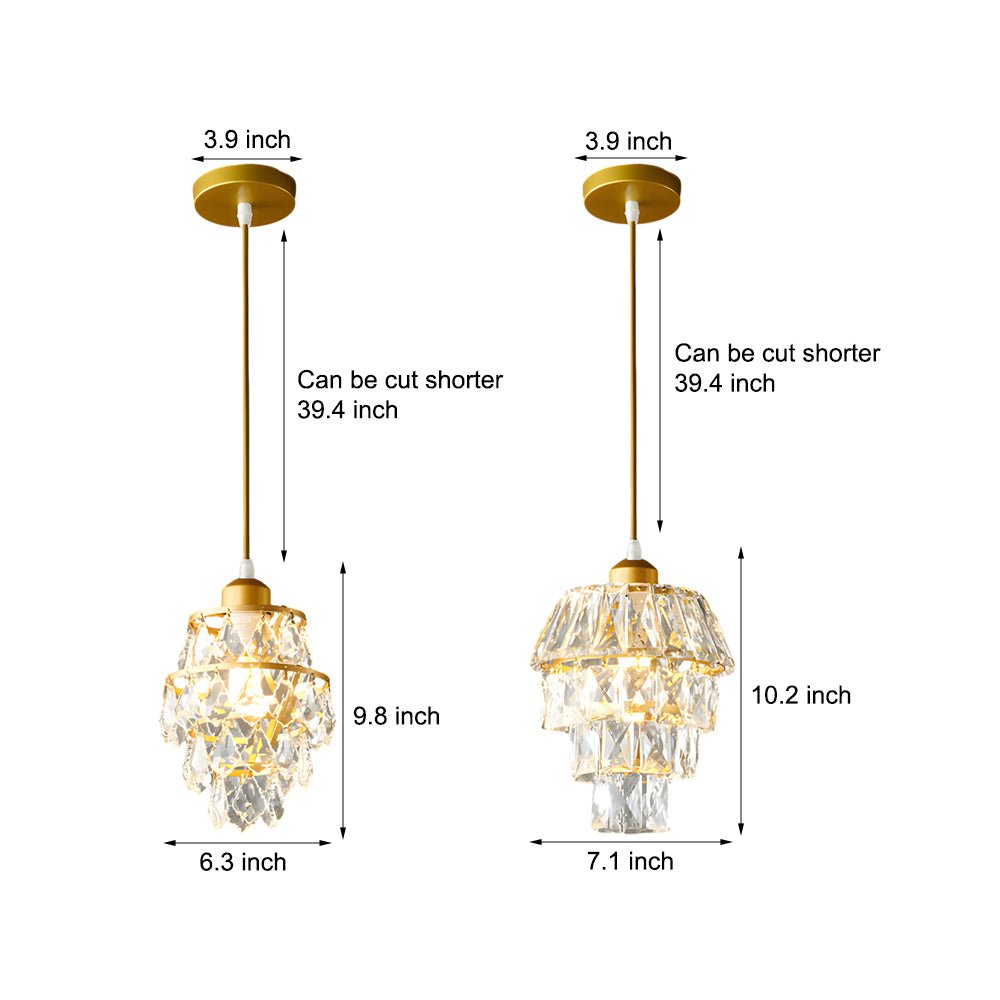 mini crystal pendant light 1 light small design