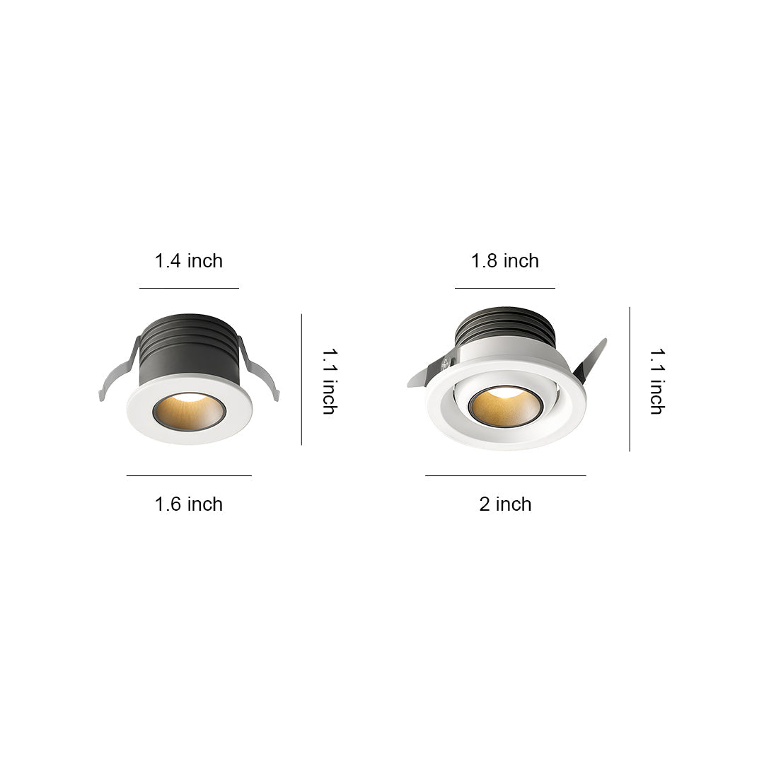 Miniature Anti-Glare Recessed LED Spotlight — Aluminum, 3W, 35mm & 45mm Open-Hole, 3000K / 4000K, CRI 90
