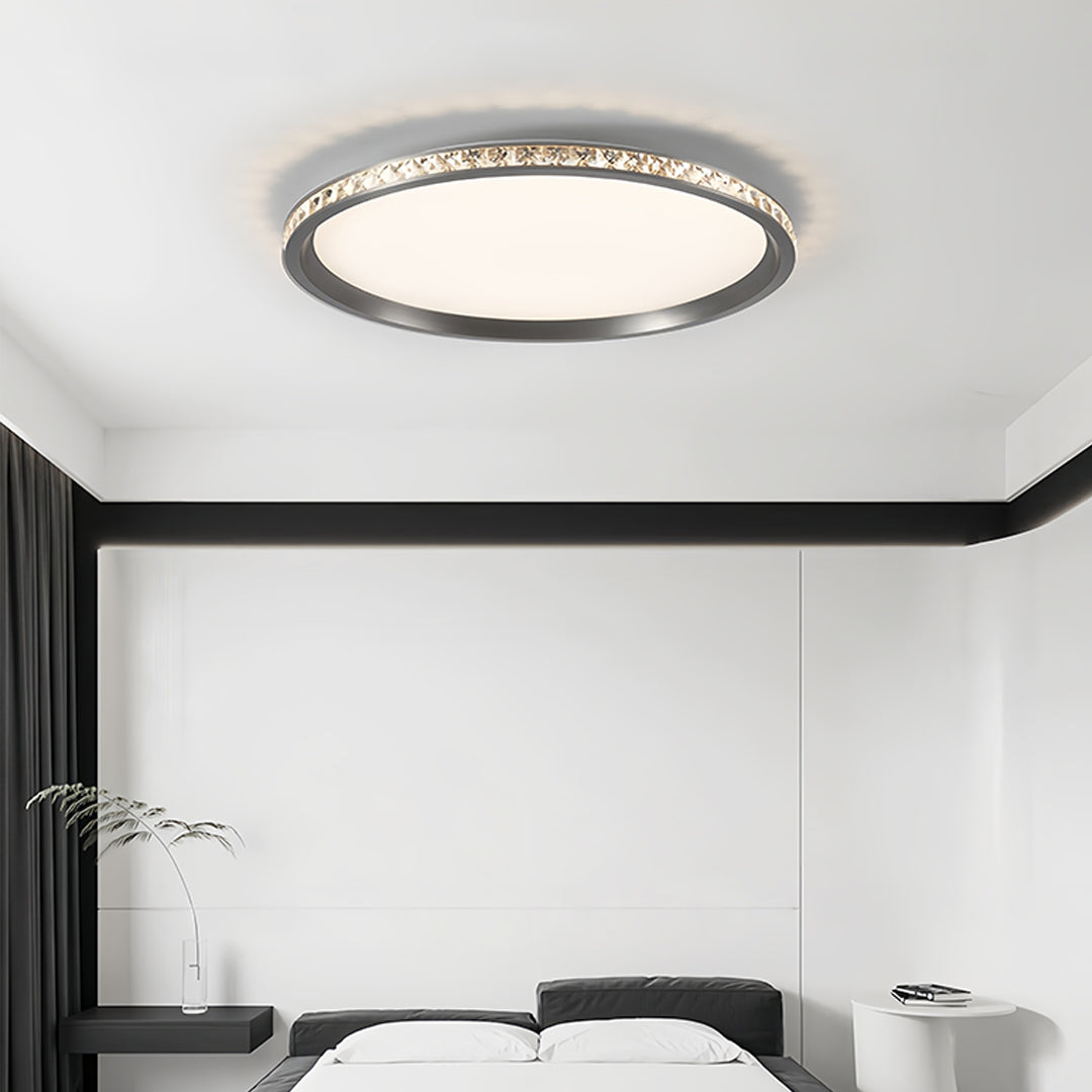 Ultra-Thin Round Flush-Mount LED Ceiling Light — Aluminum, Acrylic, 40–60cm, 76–116W, 3-Step Dimming, Eye Protection