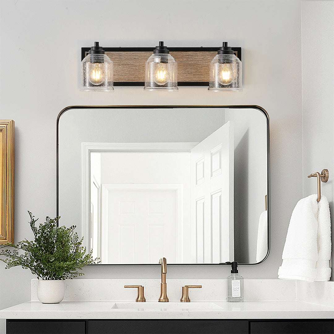 Geometric Linear Multi-Light Vanity Sconce — Iron, Matte Black or White, 3/4/5/6-Light, E26, Hardwired