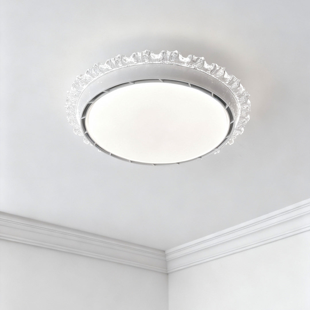 Minimalist Bladeless Ceiling Fan Lamp with Light - White