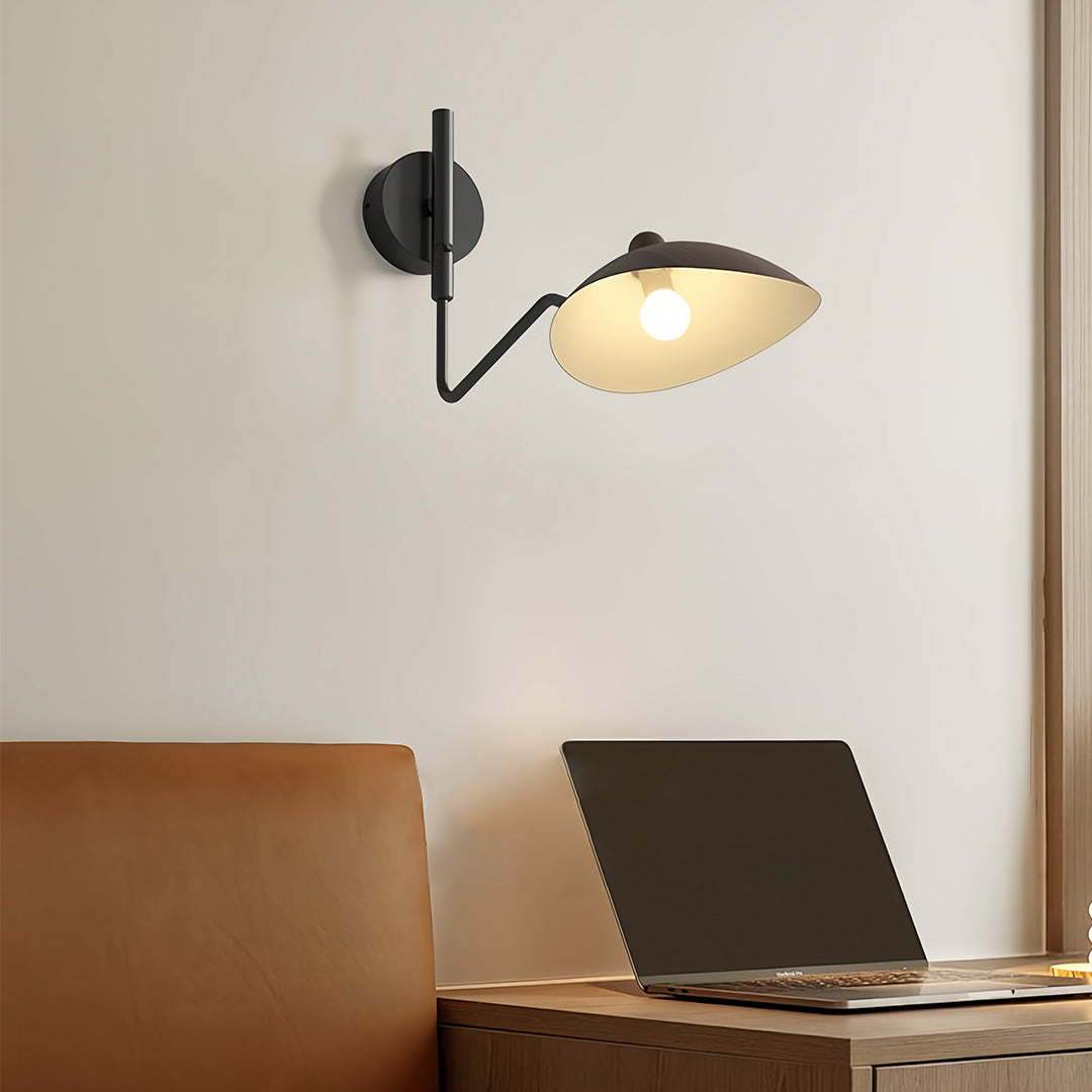 Vintage Swing-Arm Wall Sconce — Iron, E27 LED, 3-Step Dimming, 360° Rotatable, 1- or 2-Light, 4 Sizes
