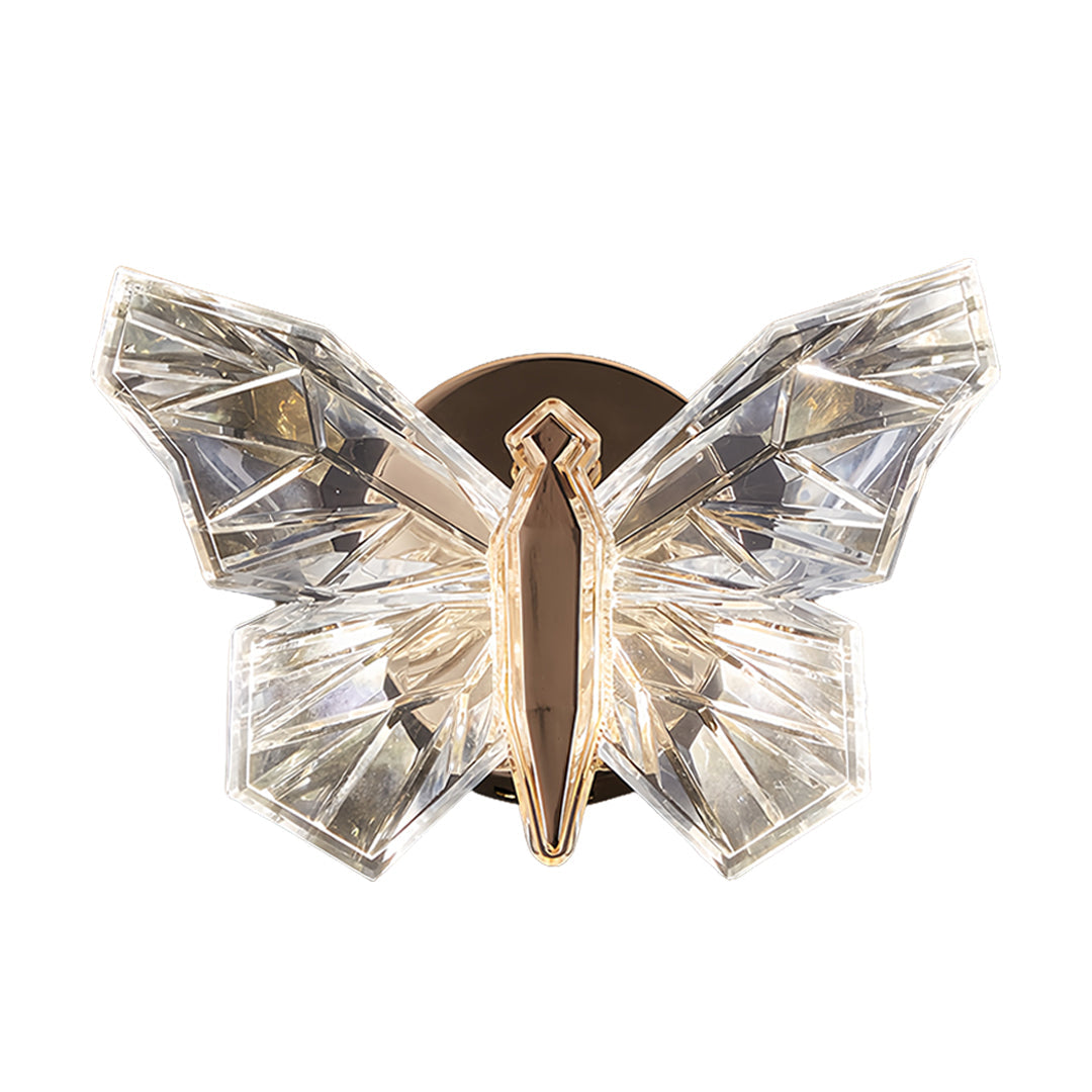 Butterfly Wall Sconce — Gold Aluminum, White Acrylic Shade, LED, Three-Step Dimming (3000K/4500K/6000K)