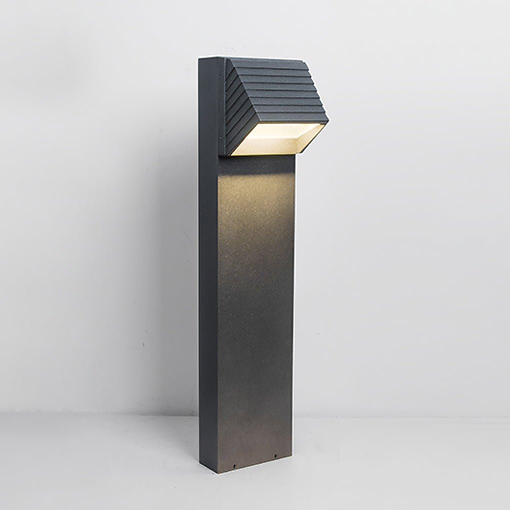 Minimalist Outdoor Bollard Light — Aluminum Alloy, Frosted Glass, LED 8W, 3000K, IP54, 31" Height