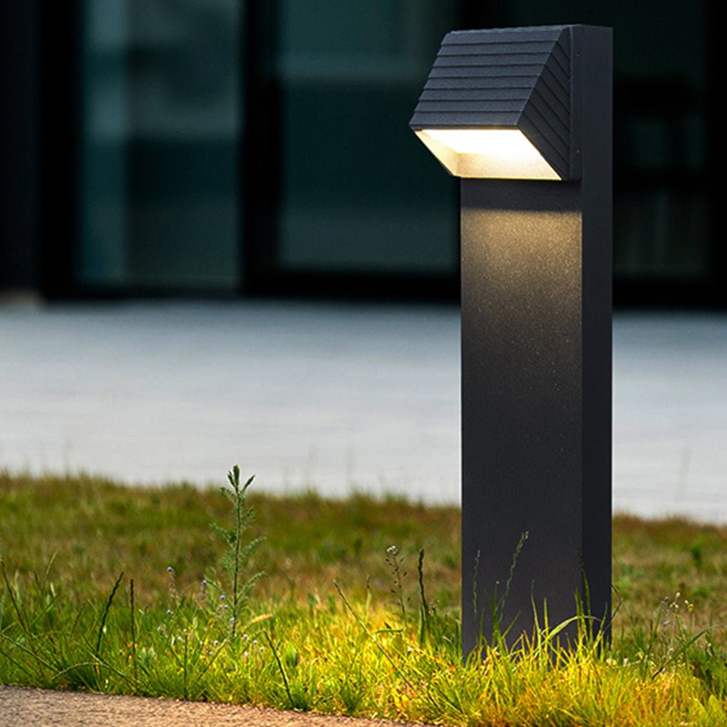 Minimalist Outdoor Bollard Light — Aluminum Alloy, Frosted Glass, LED 8W, 3000K, IP54, 31" Height