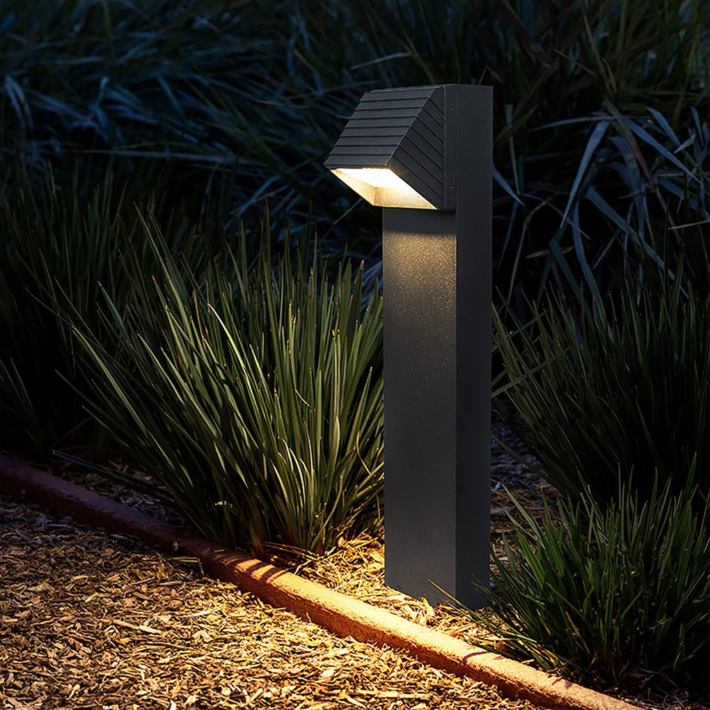 Minimalist Outdoor Bollard Light — Aluminum Alloy, Frosted Glass, LED 8W, 3000K, IP54, 31" Height