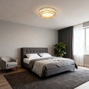 Modern Crystal Flush-Mount — Stainless Steel, Chrome, Full-Spectrum Eye-Care LED, Three-Color Dimming, Round / Square / Rectangle