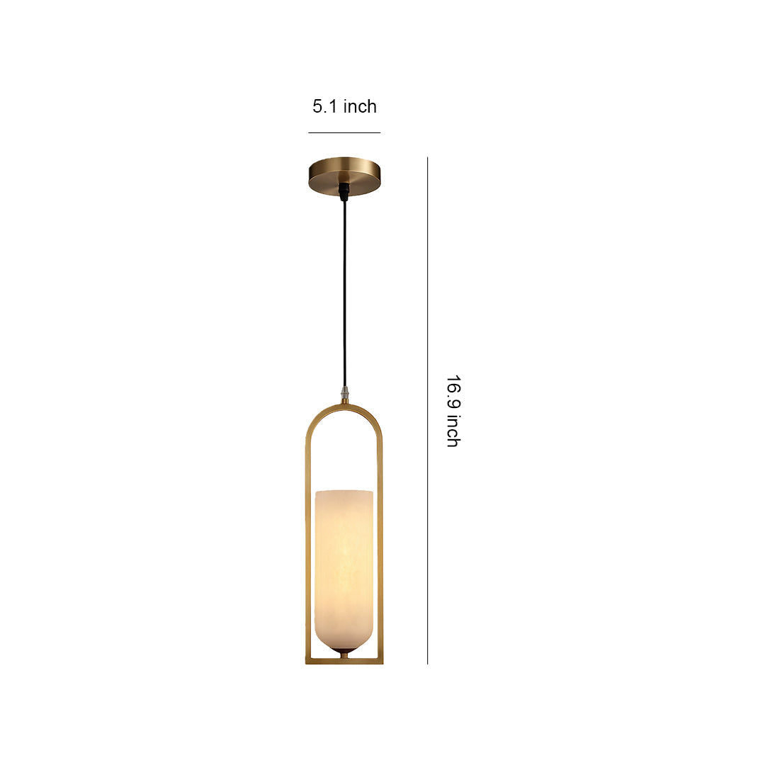 Minimalist Cloud Stone Pendant Light — Solid Brass, 12W, Dual Color Temperature (3000K / 6000K), 47.2" Chain