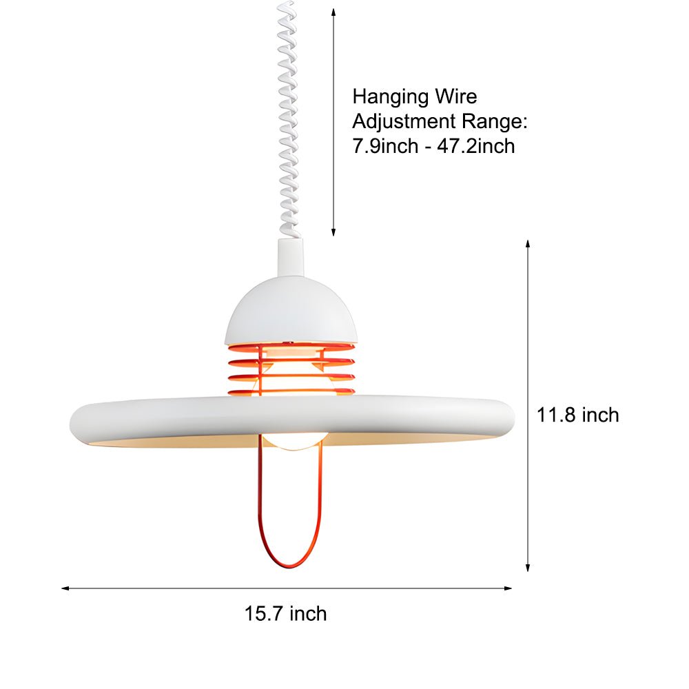 Flying Saucer Pendant Light — Iron, LED, 3-Step Dimming (3000K/4500K/6000K), 15.7" Diameter