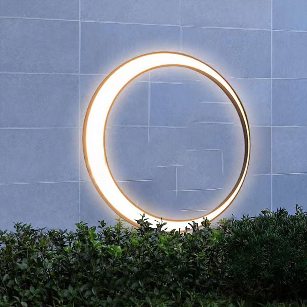 Circular Moon Outdoor Wall Sconce — Stainless Steel, LED, IP65 Weatherproof, 20W / 36W / 60W
