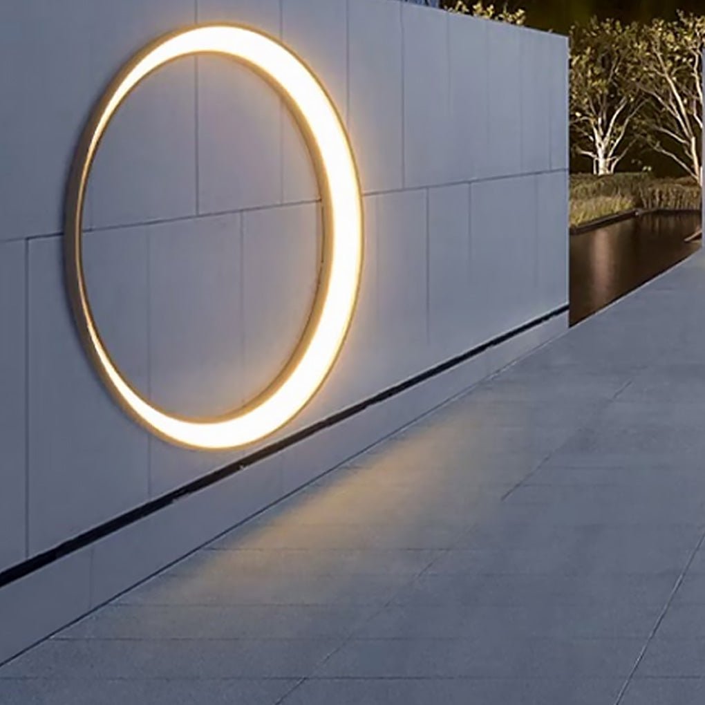 Circular Moon Outdoor Wall Sconce — Stainless Steel, LED, IP65 Weatherproof, 20W / 36W / 60W
