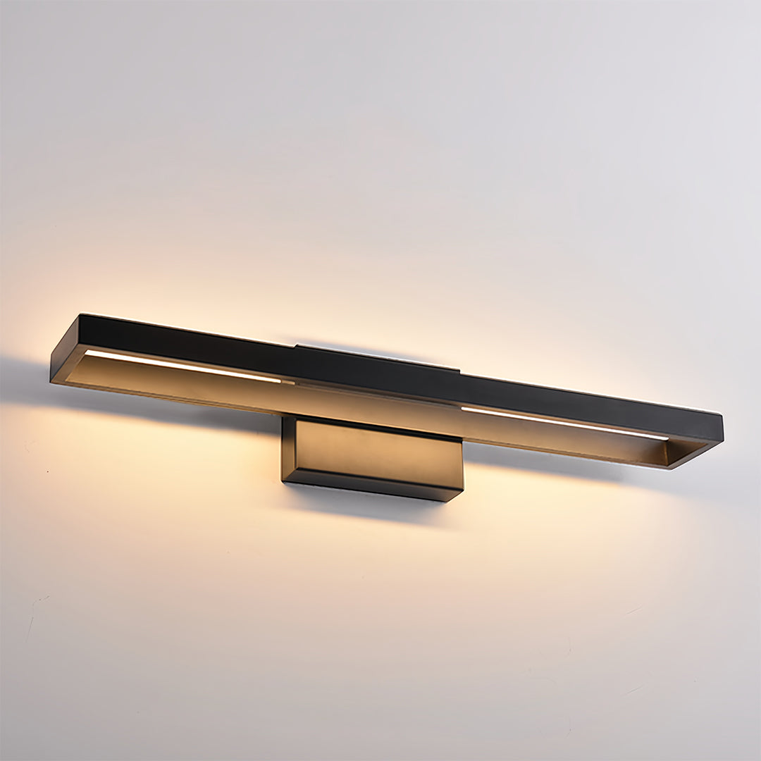 Modern Vanity Light Bar — Black Aluminum and Iron, 12W LED, 3000K, Hardwired