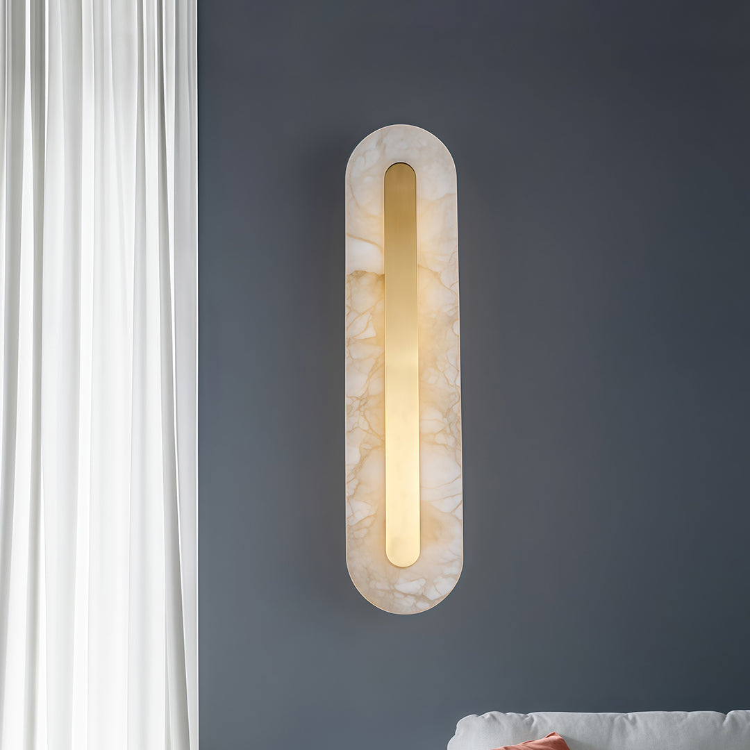 Cloud Stone Wall Sconce — Brass, Gold Finish, LED 3000K, Round or Square, Small or Large