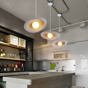 Wabi-Sabi Minimalist Pendant Light — Metal, PS Diffuser, Stone Paint Finish, G9, 15.75" Wide, 59.1" Adjustable Chain