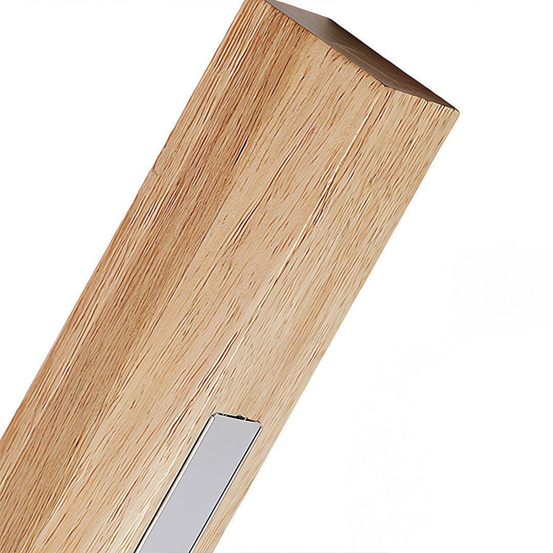 Japandi Diffused Wall Sconce — Aluminum and Rubberwood, 8W LED, 3-Step Dimming (3000K/4500K/6000K), Hardwired