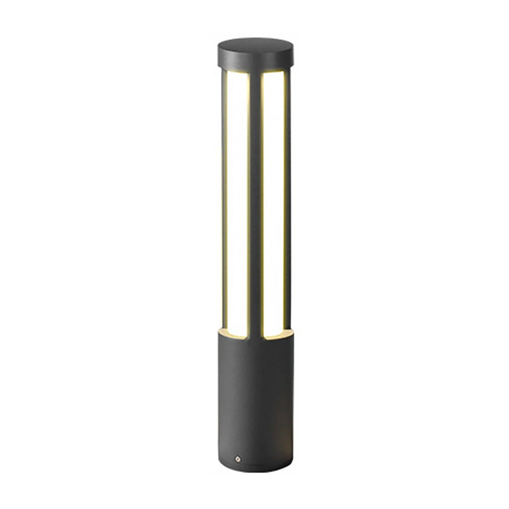 Cylinder Outdoor Bollard Light — Black Die-Cast Aluminum, LED, IP54, 10W–35W, 3000K, 31"–157" Heights