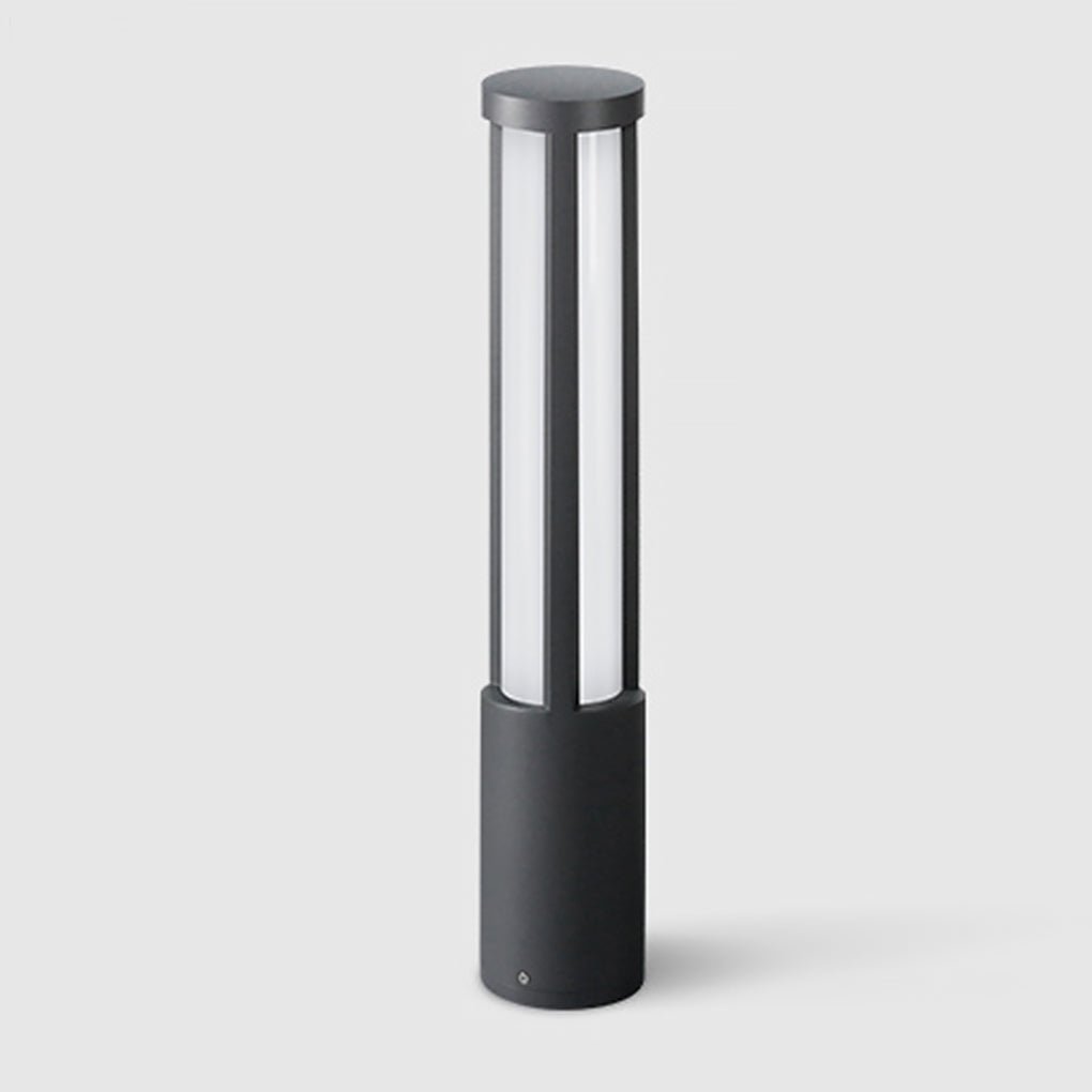Cylinder Outdoor Bollard Light — Black Die-Cast Aluminum, LED, IP54, 10W–35W, 3000K, 31"–157" Heights