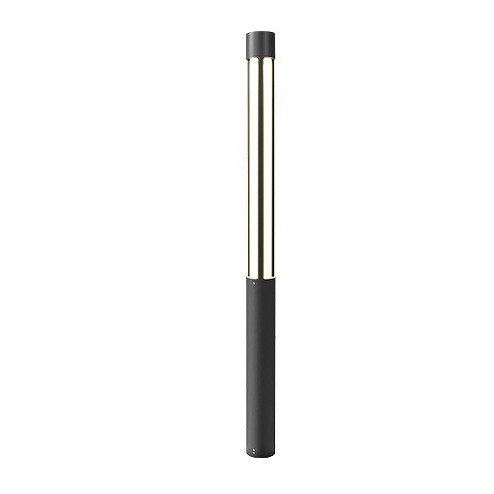 Cylinder Outdoor Bollard Light — Black Die-Cast Aluminum, LED, IP54, 10W–35W, 3000K, 31"–157" Heights
