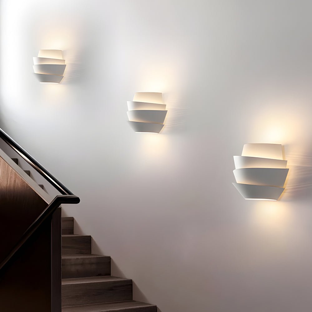 Half-Cylinder Minimalist Wall Sconce — Matte White Iron, 2-Light G9, Three-Step Dimming, Up/Down, Hardwired