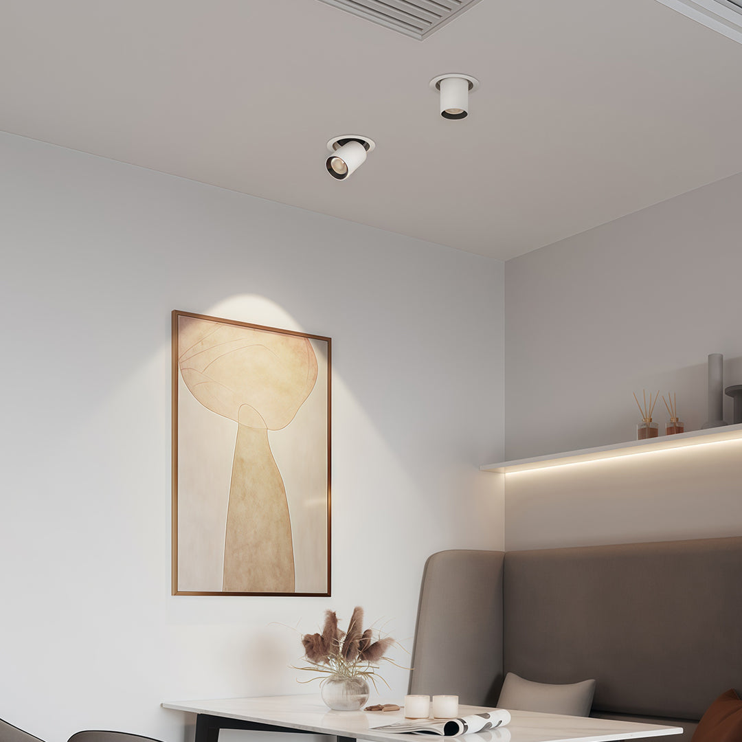 Extendable & Rotatable Recessed LED Spotlight — Aluminum & Acrylic, 12W–35W, Three-Color Dimming, 360° Rotation, Ra90