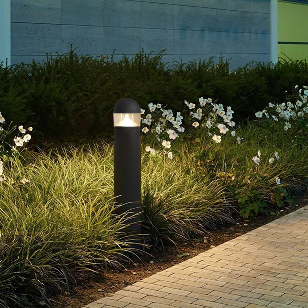 Minimalist Outdoor LED Bollard Light — Aluminum and Glass, 12W COB, IP54 Weatherproof, Round or Square
