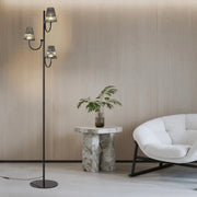 Contemporary Minimalist Black Floor Lamp in American Style Luxe