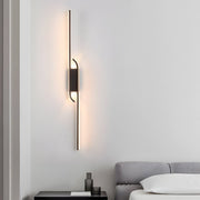 Minimalist Linear LED Wall Sconce — Black Aluminum, COB, 24W–36W, 24.4"–48"