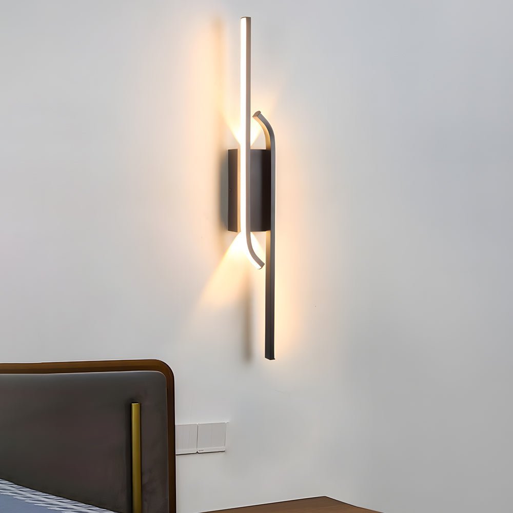 Minimalist Linear LED Wall Sconce — Black Aluminum, COB, 24W–36W, 24.4"–48"