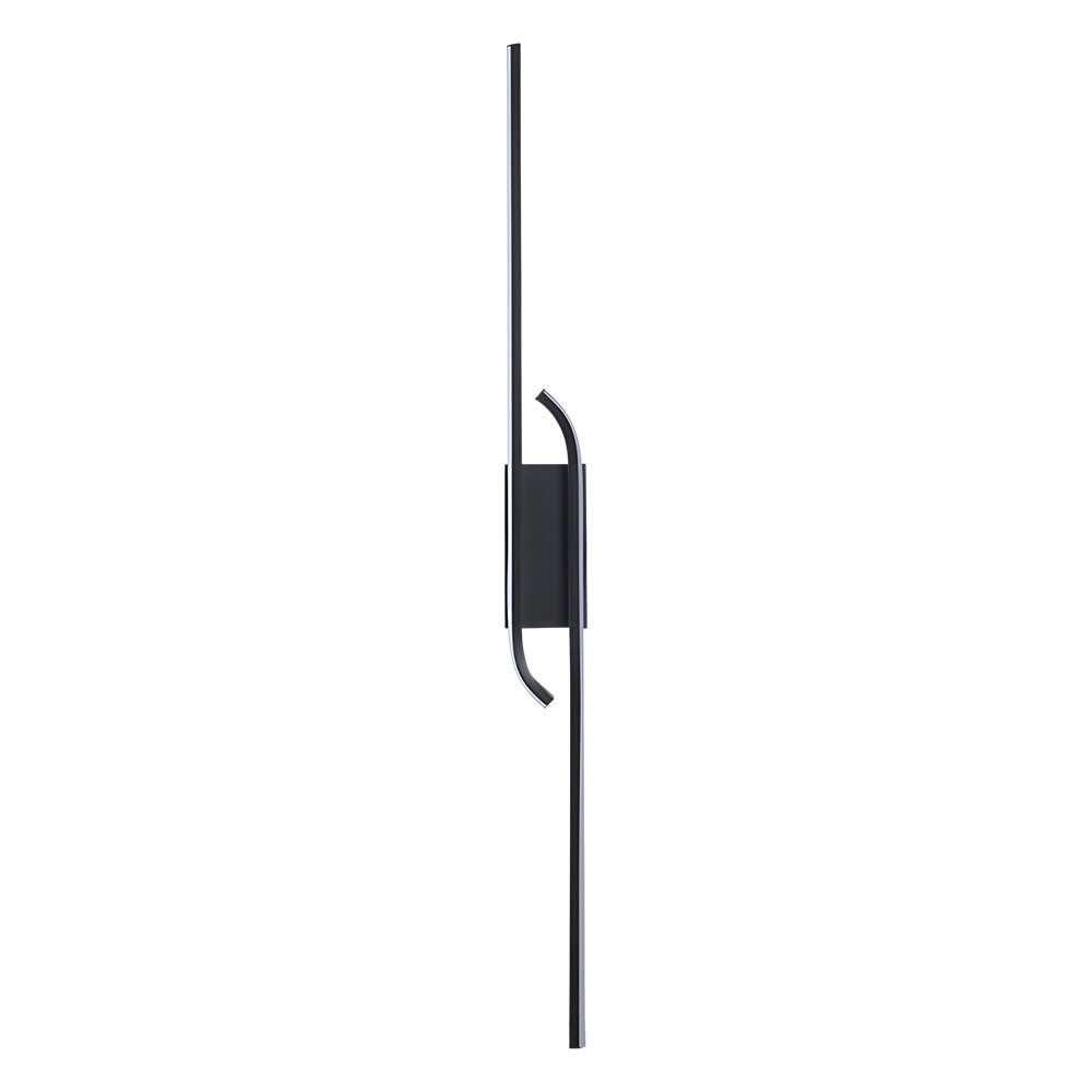 Minimalist Linear LED Wall Sconce — Black Aluminum, COB, 24W–36W, 24.4"–48"