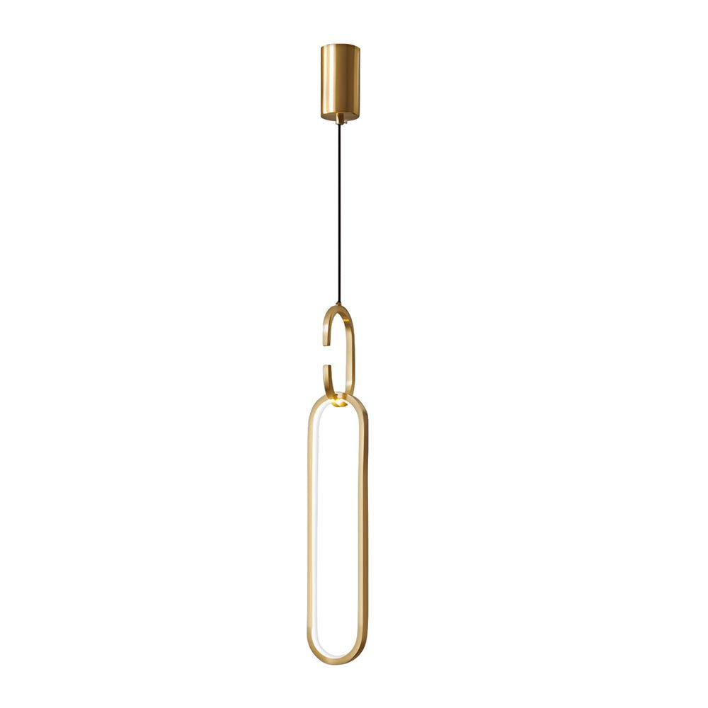 Minimalist Long Oval Pendant Light — Copper & Silicone, LED 18W, 3-Step Dimming (3000K/4500K/6000K)
