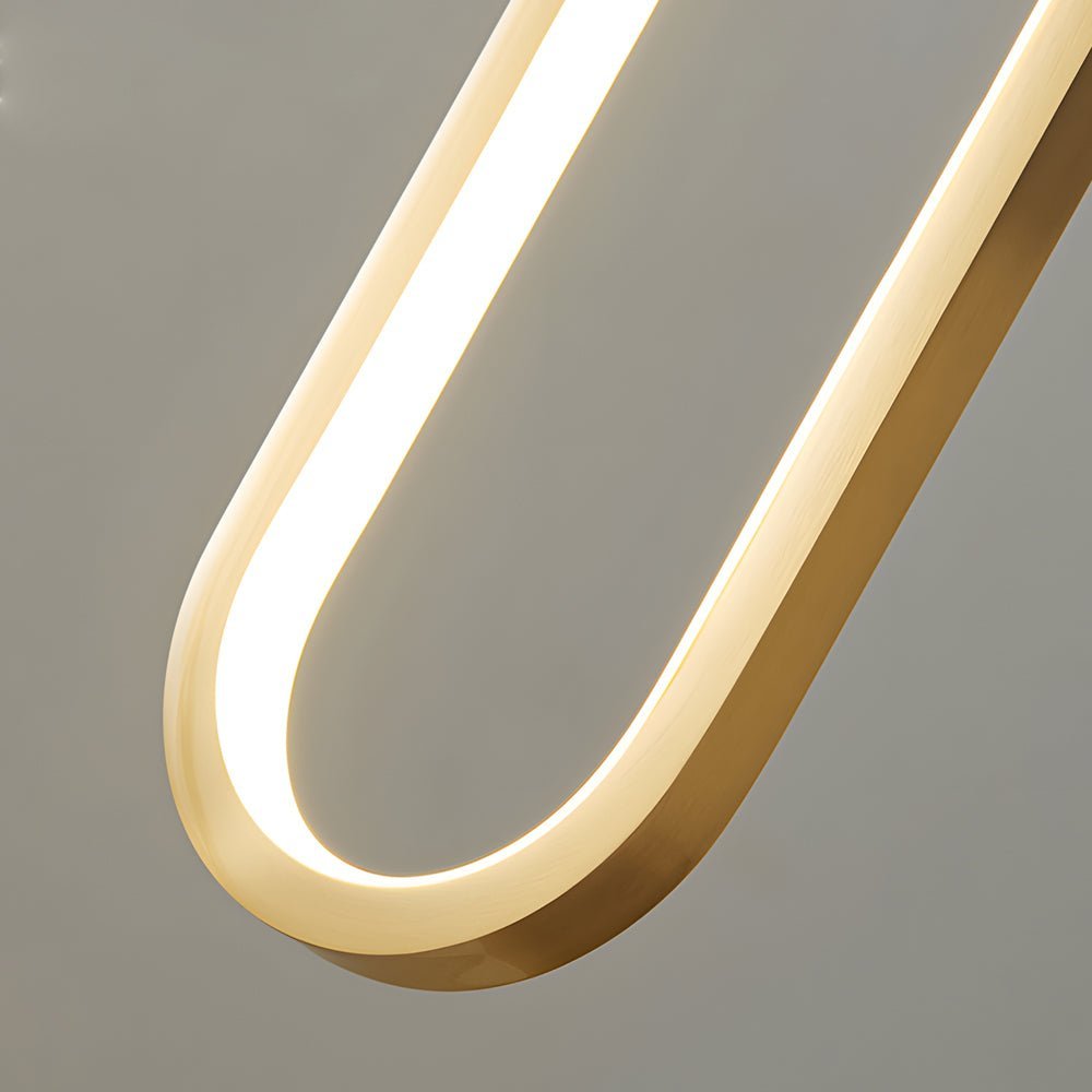 Minimalist Long Oval Pendant Light — Copper & Silicone, LED 18W, 3-Step Dimming (3000K/4500K/6000K)