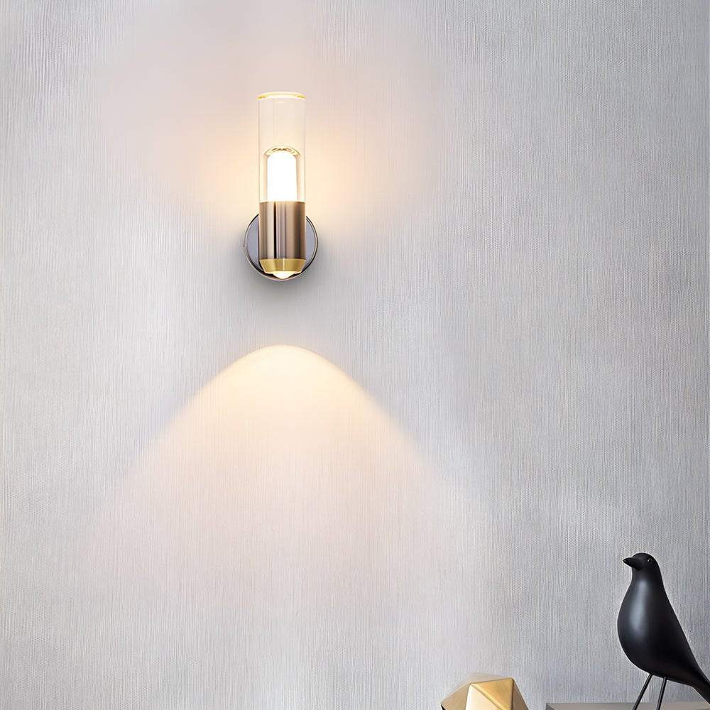 Minimalist Down-Light Wall Sconce — Aluminum & Acrylic, Gold + Black, 6W, 3-Step Dimming (3000K/4500K/6000K)