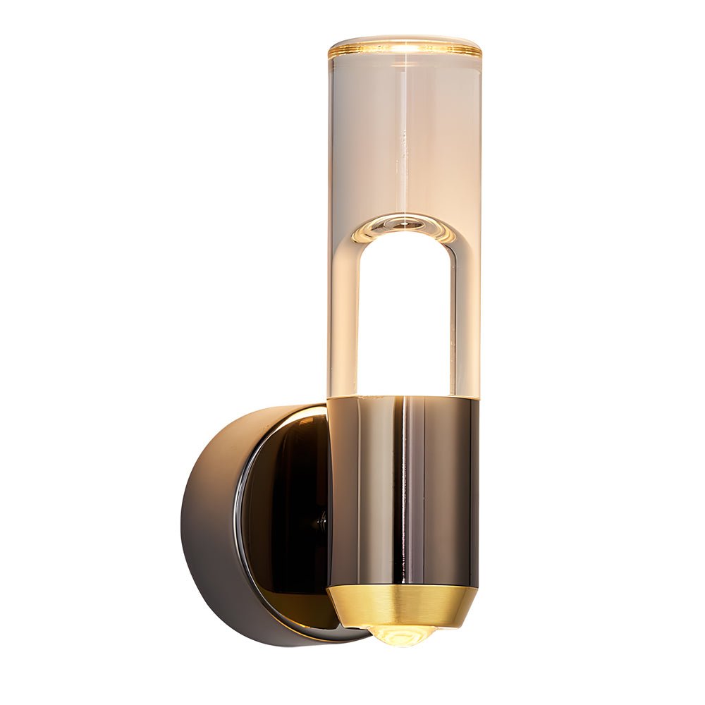 Minimalist Down-Light Wall Sconce — Aluminum & Acrylic, Gold + Black, 6W, 3-Step Dimming (3000K/4500K/6000K)