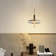 Minimalist Mini Pendant Light — Walnut Wood, Brass & Glass, 12W LED, 3-Step Dimming (3000K/4500K/6000K)