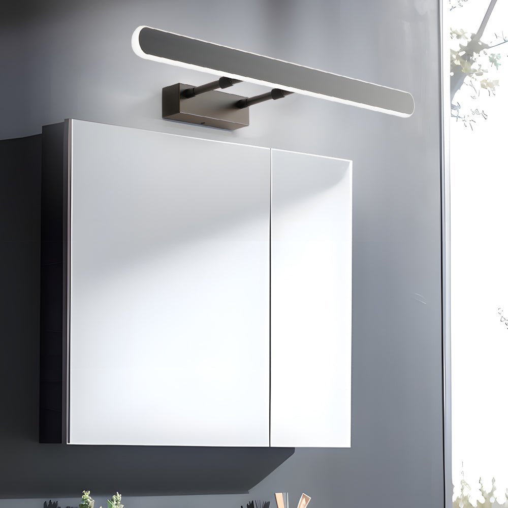 Minimalist LED Bathroom Vanity Light Bar — Matte Black, Acrylic Surround, Three-Step Dimming