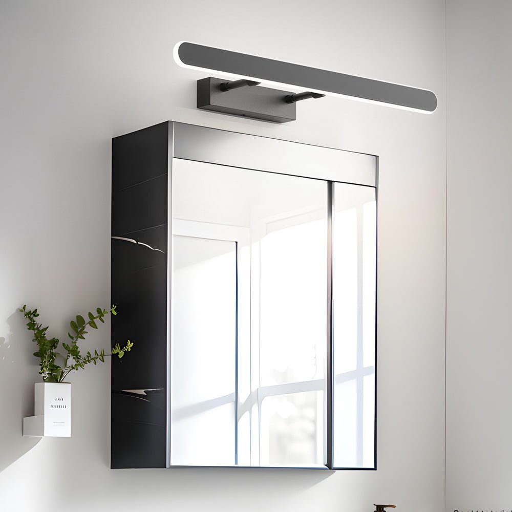 Minimalist LED Bathroom Vanity Light Bar — Matte Black, Acrylic Surround, Three-Step Dimming