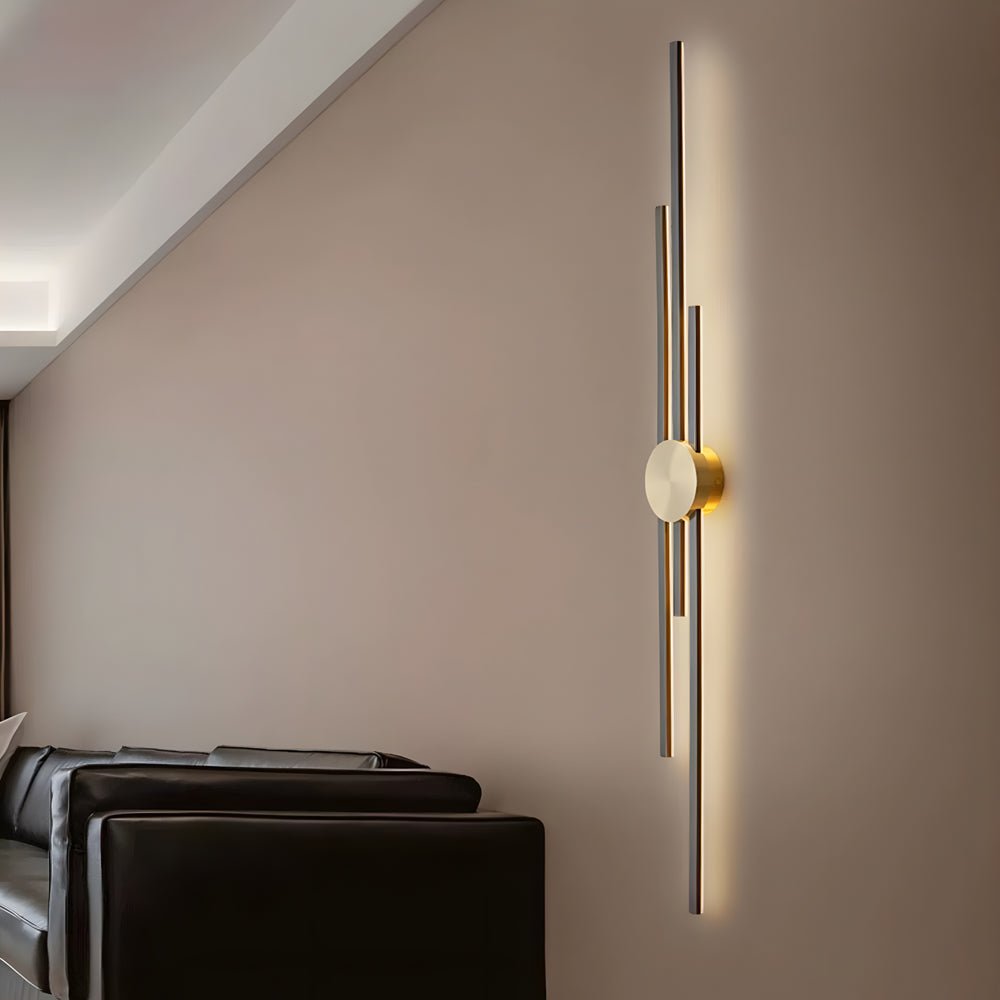 minimalist modern linear wall lamp two color metal wall light