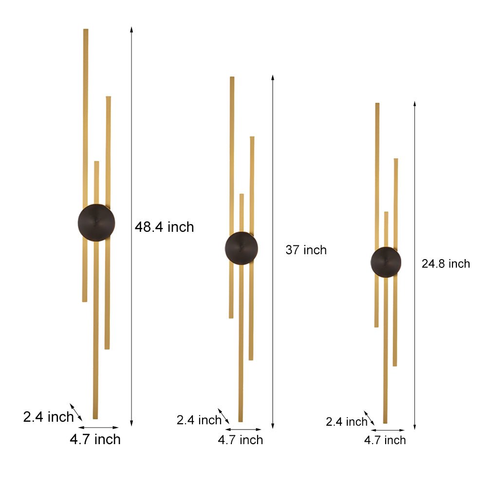 minimalist modern linear wall lamp two color metal wall light