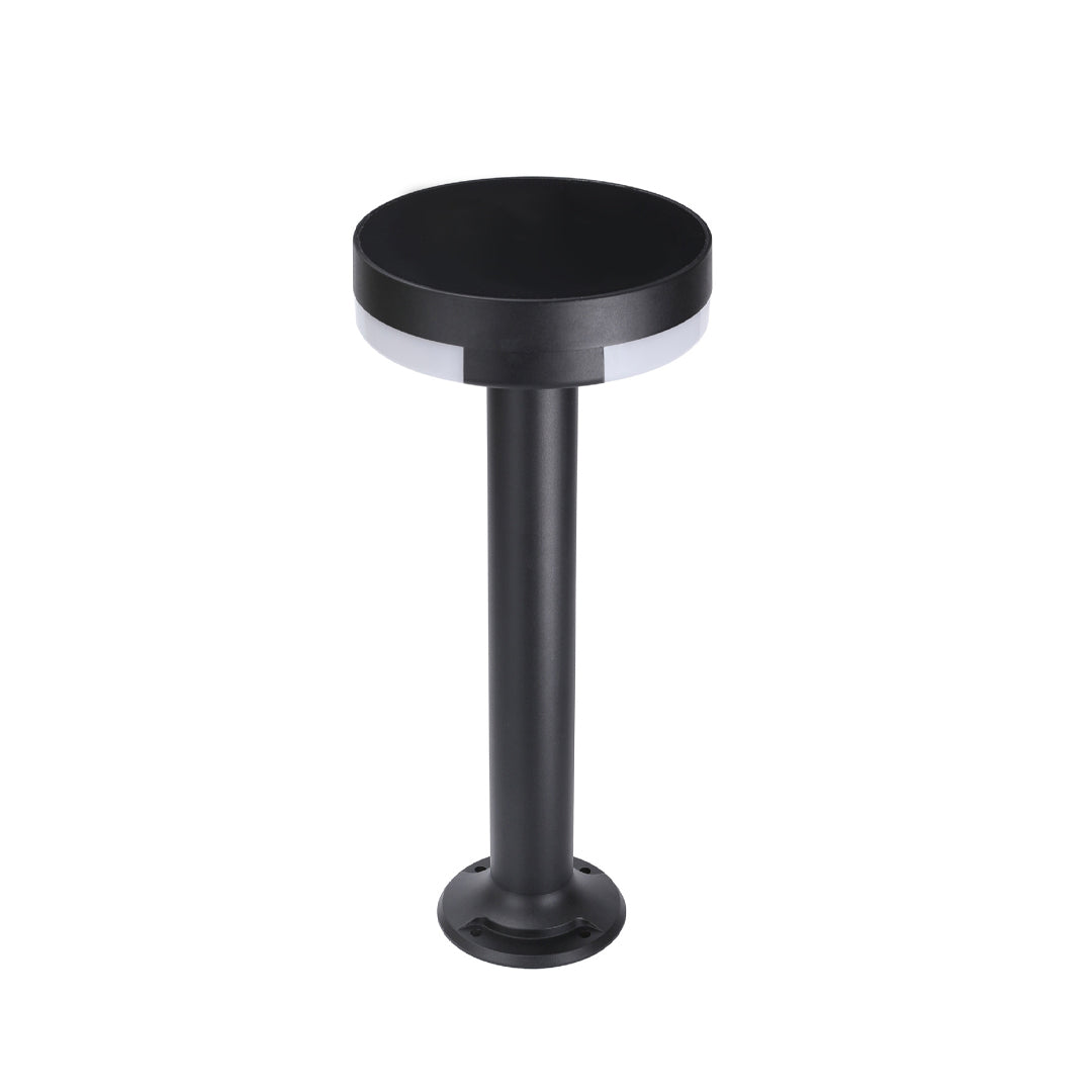 Modern Minimalist Outdoor Path Light — Sand-Black Die-Cast Aluminum, LED, Solar / Hardwired, IP65, 24"–48" Heights