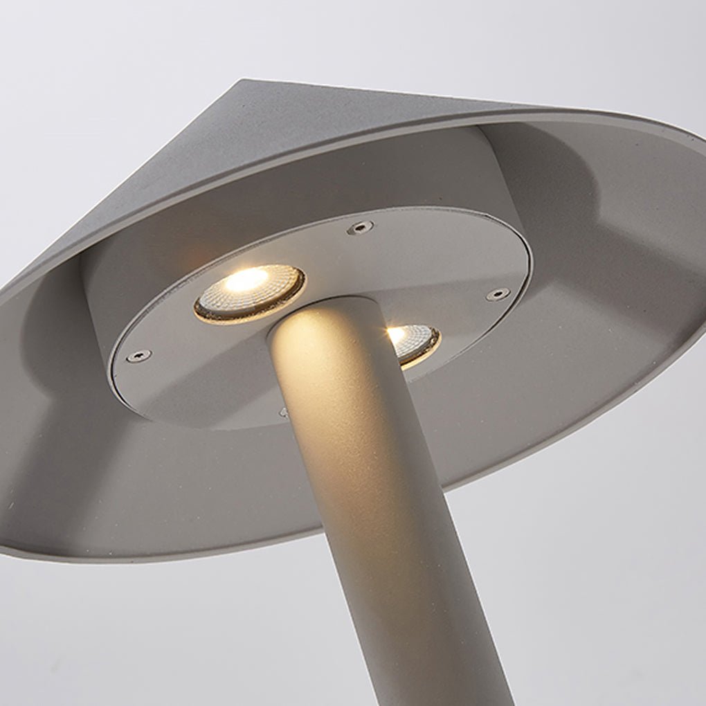 Umbrella-Shape Outdoor LED Post Light — Aluminum & Glass, 2×5W COB, 39" or 47"