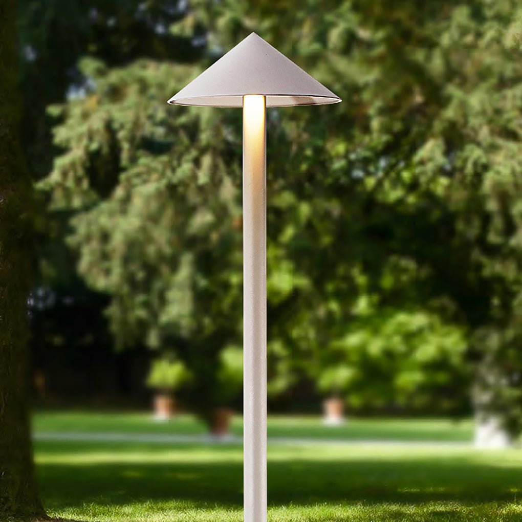 Umbrella-Shape Outdoor LED Post Light — Aluminum & Glass, 2×5W COB, 39" or 47"