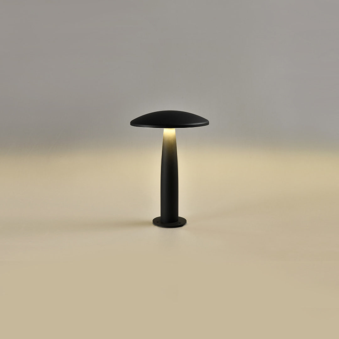 Mushroom Outdoor Bollard Light — Sand-Black Aluminum, LED, 10W/20W/30W, IP65, 3000K