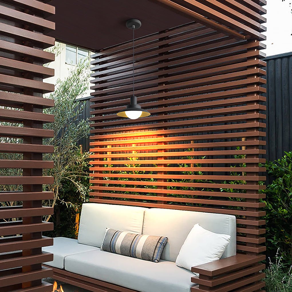 Minimalist Outdoor Pendant Chandelier — Frosted Glass & Hardware, LED, IP54, Flash Gray, Sun Room & Villa
