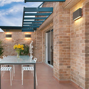 Modern Black 2-Light Low Profile LED Outdoor Wall Light for Porch - Slim Up/Down Design