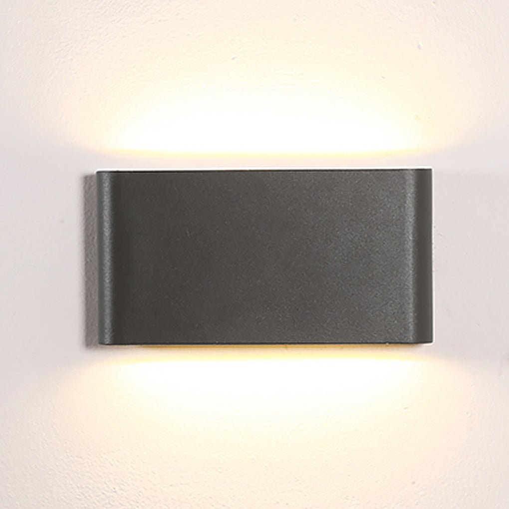 Modern Black 2-Light Low Profile LED Outdoor Wall Light for Porch - Slim Up/Down Design