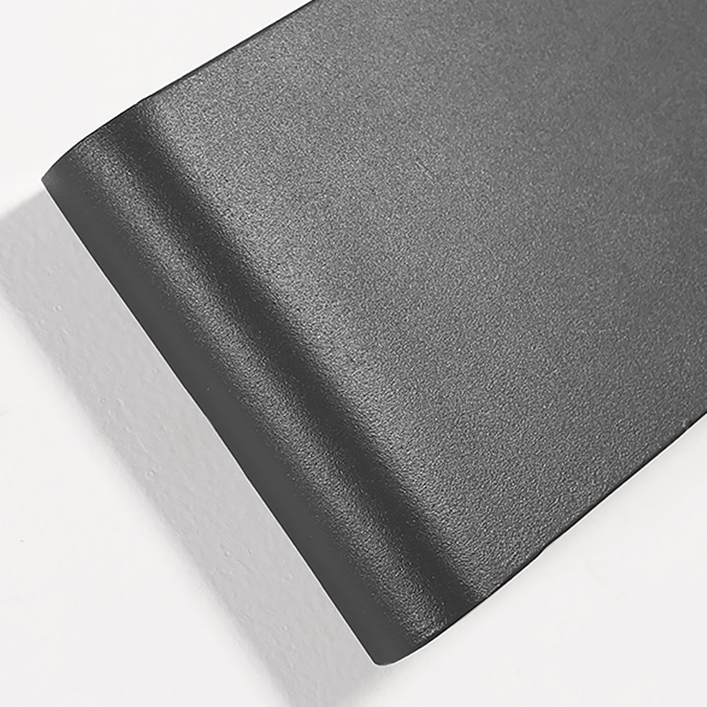 Modern Black 2-Light Low Profile LED Outdoor Wall Light for Porch - Slim Up/Down Design