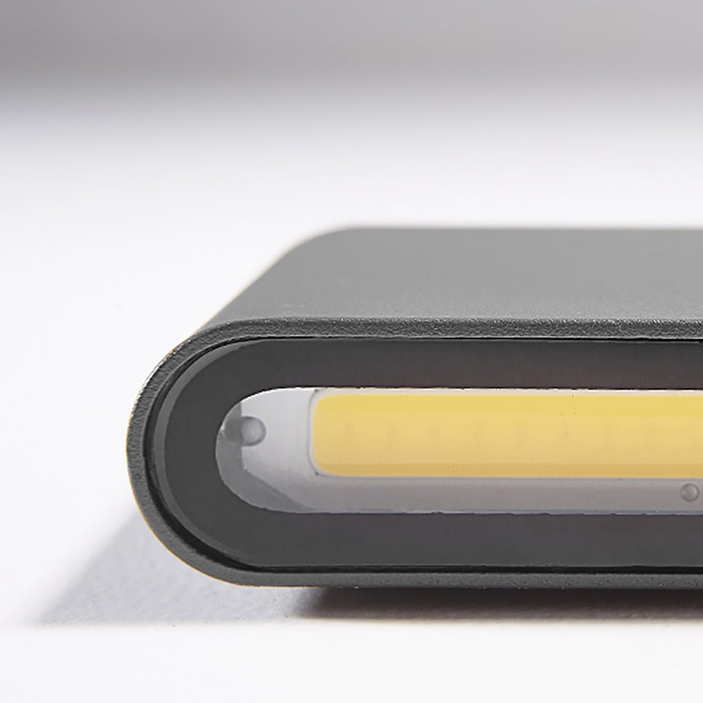 Modern Black 2-Light Low Profile LED Outdoor Wall Light for Porch - Slim Up/Down Design