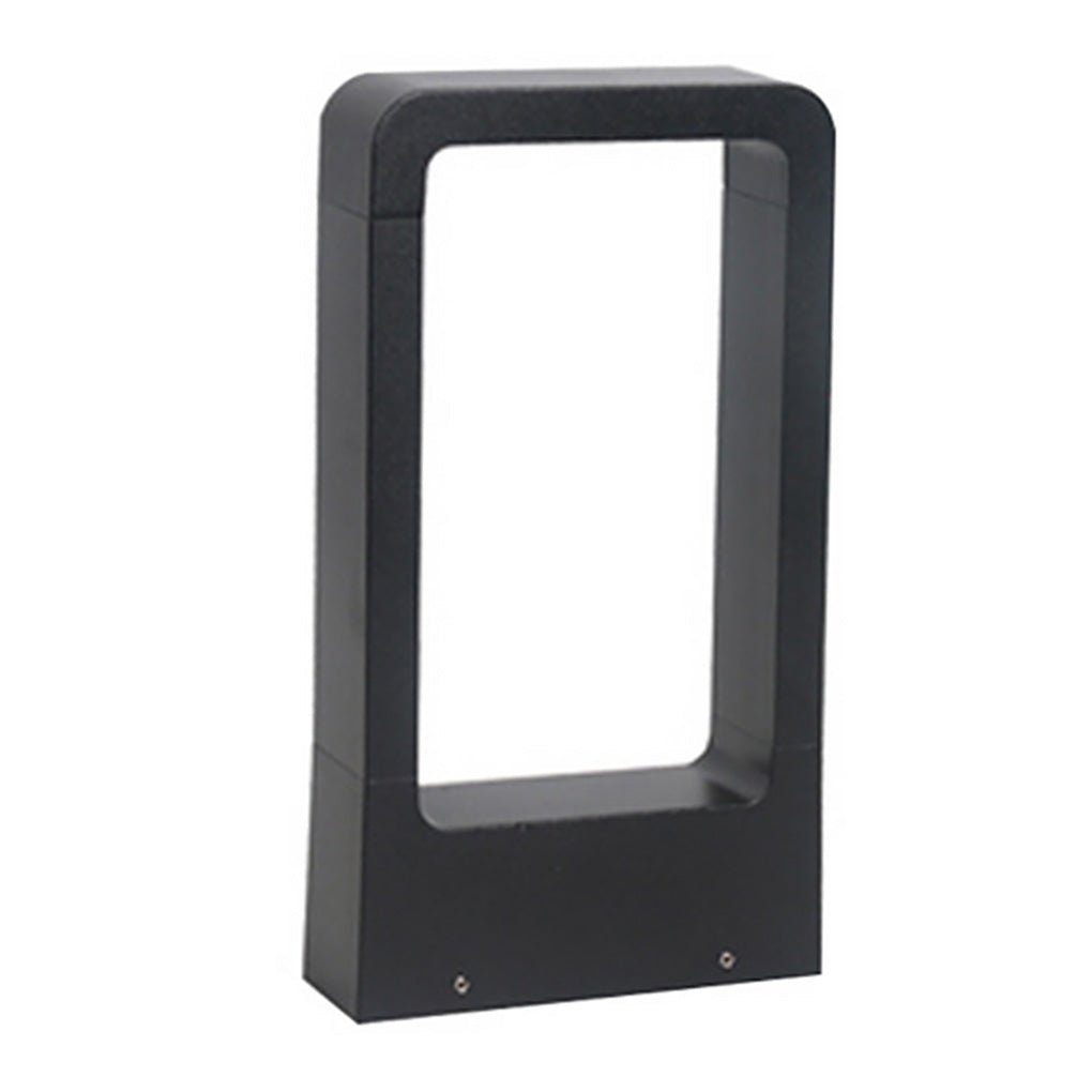 Rectangular Minimalist Bollard Path Light — Black Aluminum and Glass, COB LED, 3000K Warm White, Weatherproof