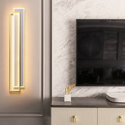 Minimalist Linear LED Wall Sconce — Aluminum & Acrylic, Three-Step Dimming, 25W–50W, Black or Gold